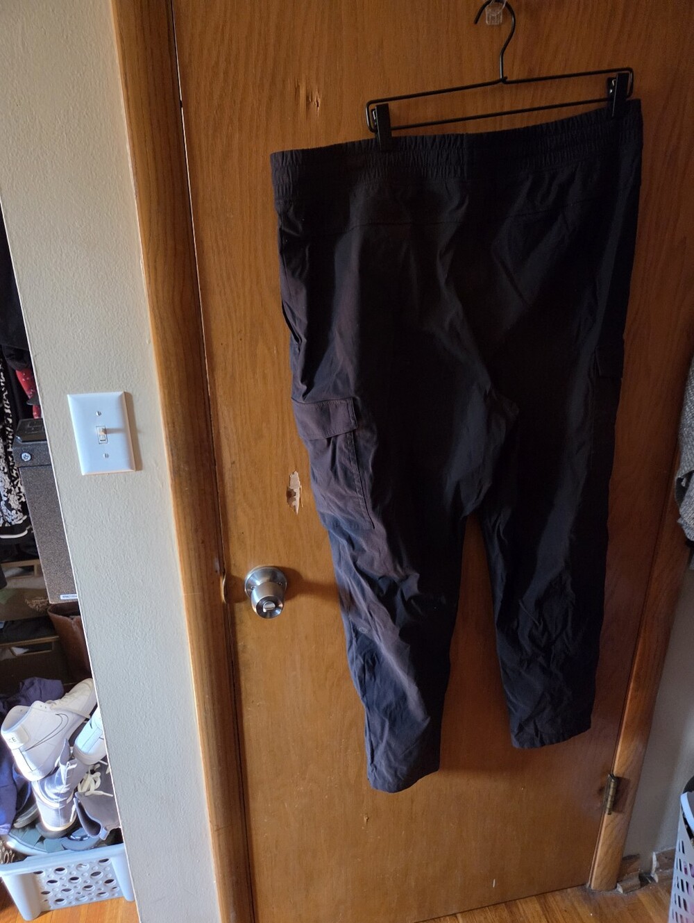 Womens Black Cargo Jogger Pants